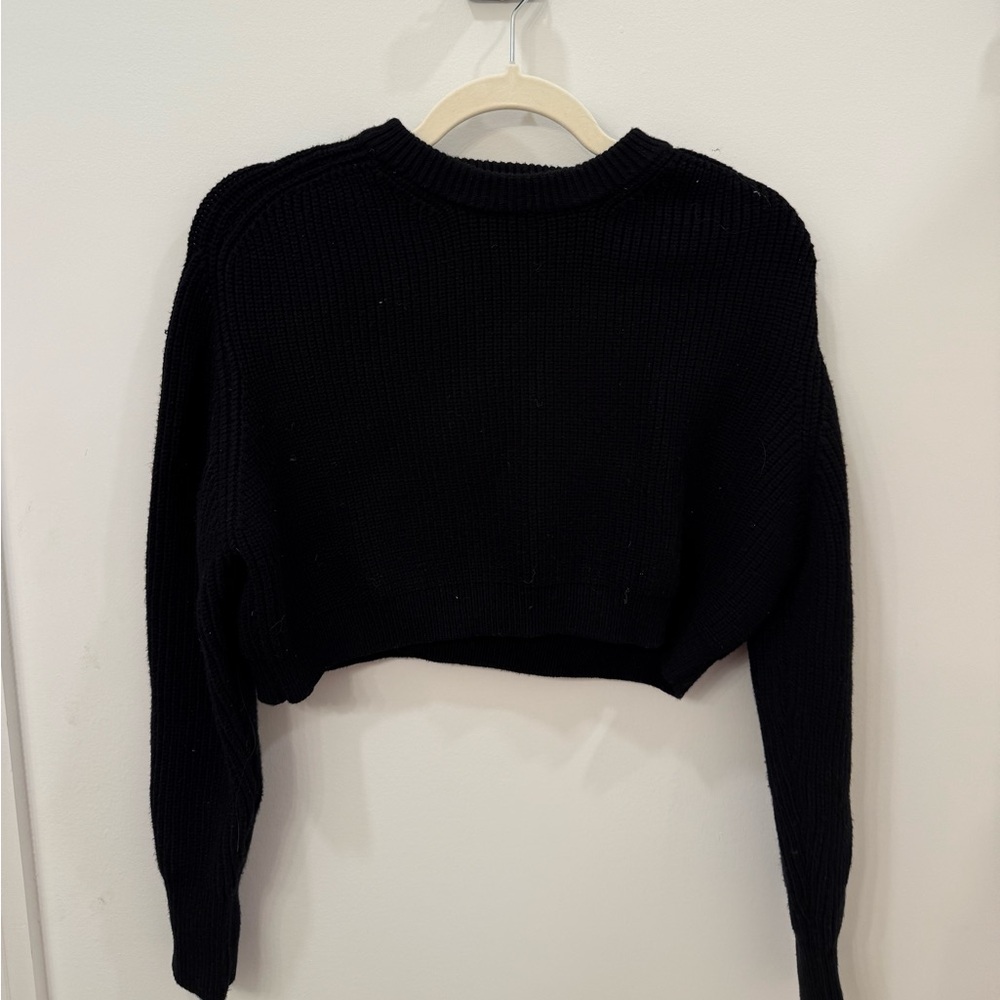 Zara Black Cropped Sweater